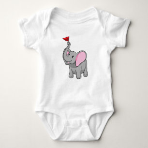 Elefant mit Flagge Baby Strampler