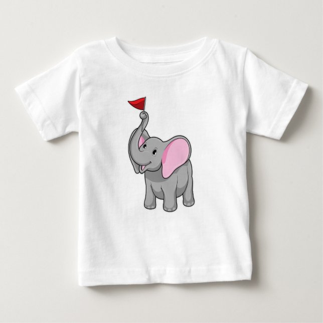 Elefant mit Flagge Baby T-shirt (Vorderseite)