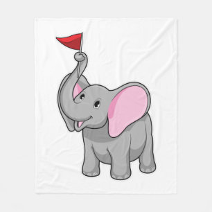 Elefant mit Flagge Fleecedecke