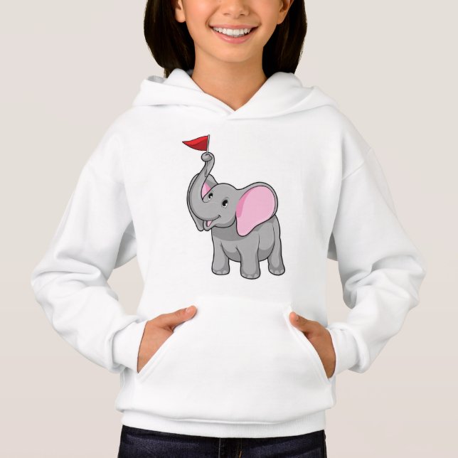 Elefant mit Flagge Hoodie (Vorderseite)