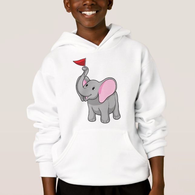 Elefant mit Flagge Hoodie (Vorderseite)