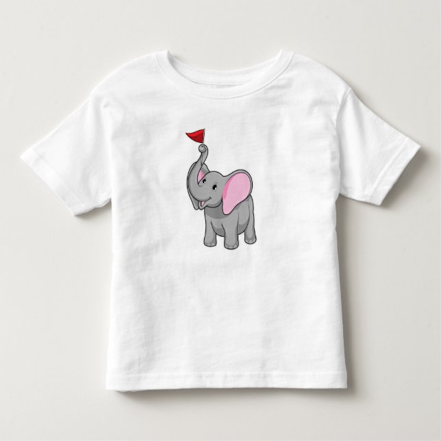 Elefant mit Flagge Kleinkind T-shirt (Vorderseite)
