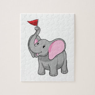 Elefant mit Flagge Puzzle