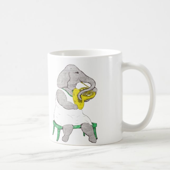 Elefant mit französischem Horn Tasse (Rechts)