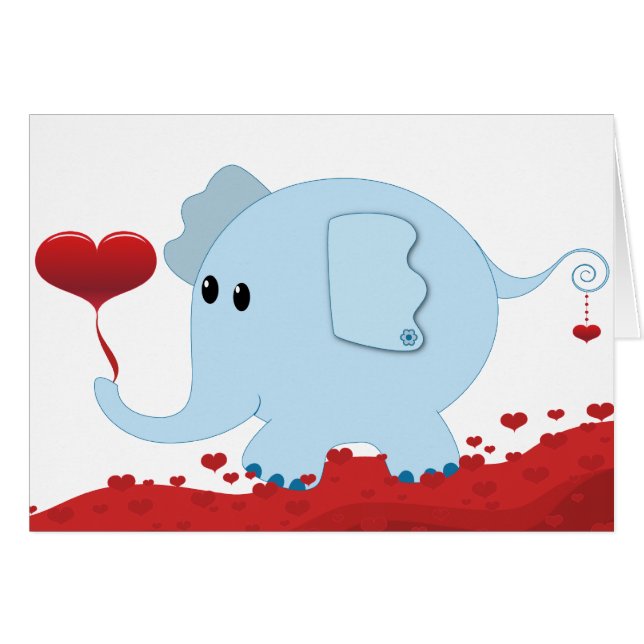 Elefant mit hearts-01 (Vorderseite (Horizontal))