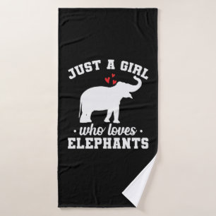 Elefant mit Herz Lust a Girl who loves Elephants Badehandtuch
