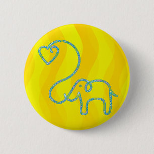 ELEFANT mit Herzen Button