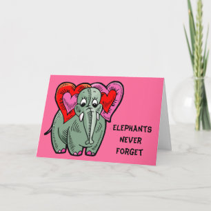 Elefant mit Herzensfeind Karte