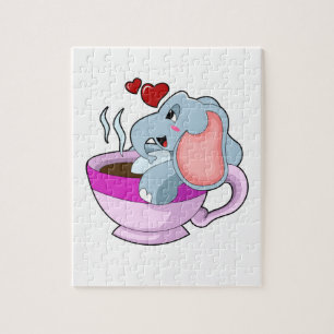 Elefant mit Kaffee-Cup Puzzle