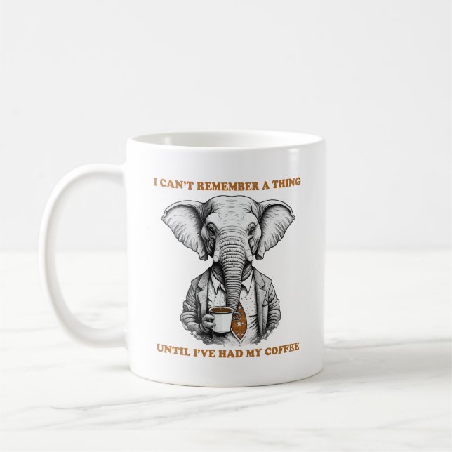 Elefant mit Kaffee Kaffeetasse (Links)