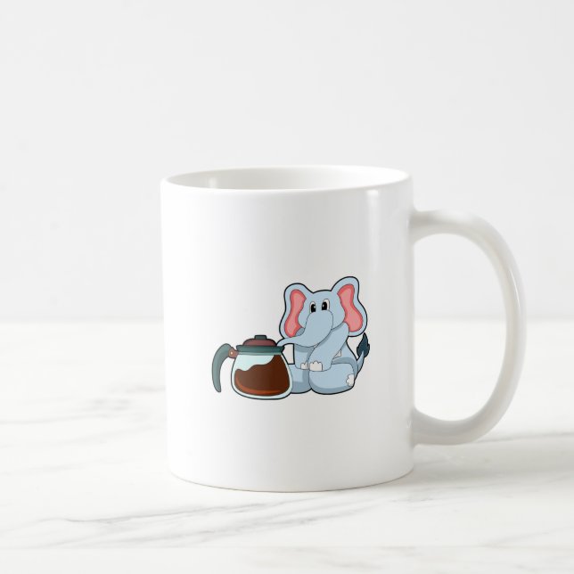 Elefant mit Kaffeekanne Kaffeetasse (Rechts)