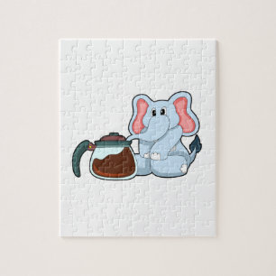 Elefant mit Kaffeekanne Puzzle