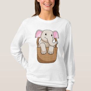 Elefant mit Korb T-Shirt