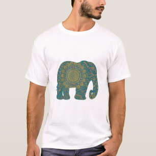 Elefant Mit Kunstvollem Mandala-Muster T-Shirt