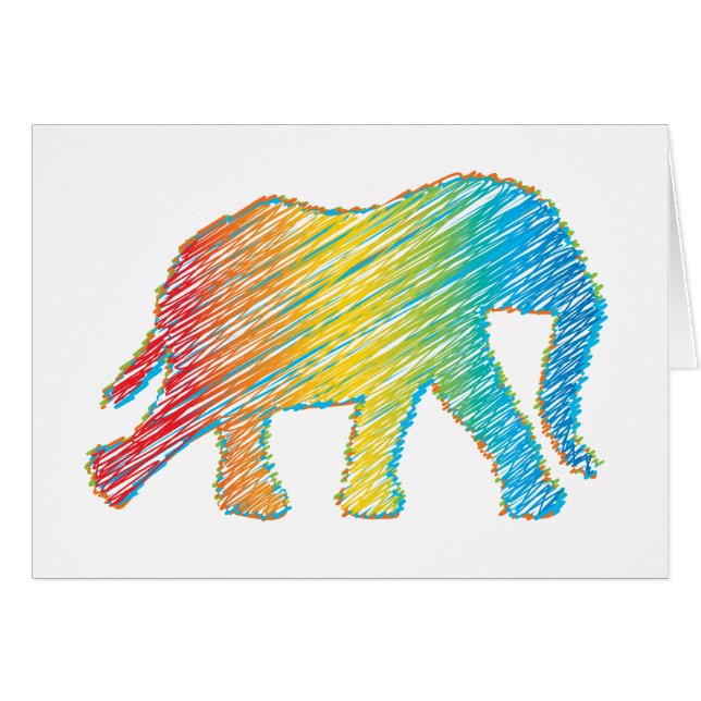Elefant mit Linien (Vorderseite (Horizontal))