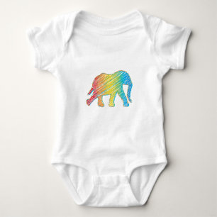Elefant mit Linien Baby Strampler