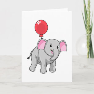 Elefant mit Luftballon Karte