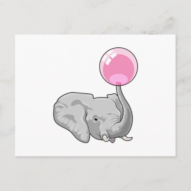 Elefant mit Luftballon Postkarte (Vorderseite)