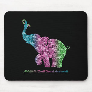 Elefant mit metastasiertem Brustkrebs in der Blume Mousepad