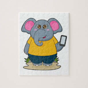 Elefant mit mobil puzzle