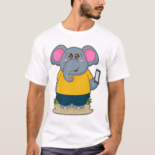 Elefant mit mobil T-Shirt