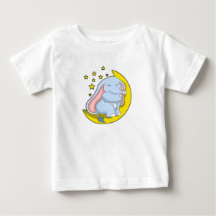 Elefant mit Mond und Sternen Baby T-shirt