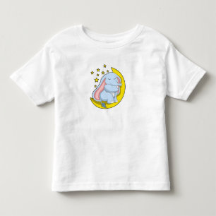 Elefant mit Mond und Sternen Kleinkind T-shirt
