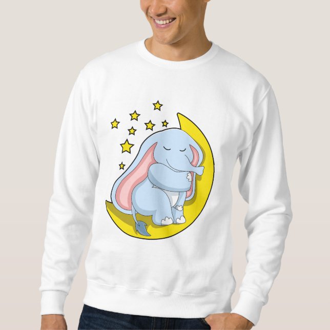 Elefant mit Mond und Sternen Sweatshirt (Vorderseite)