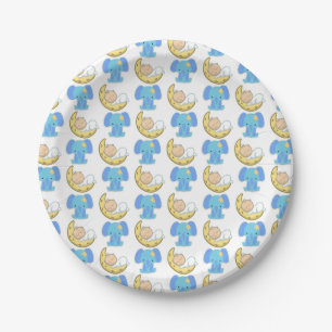 Elefant mit Moon Baby Design Pappteller