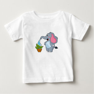 Elefant mit Pflanze Baby T-shirt