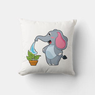 Elefant mit Pflanze Kissen