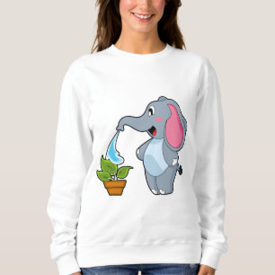 Elefant mit Pflanze Sweatshirt