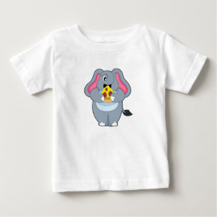 Elefant mit Pizza Baby T-shirt
