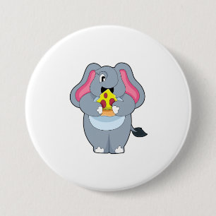 Elefant mit Pizza Button