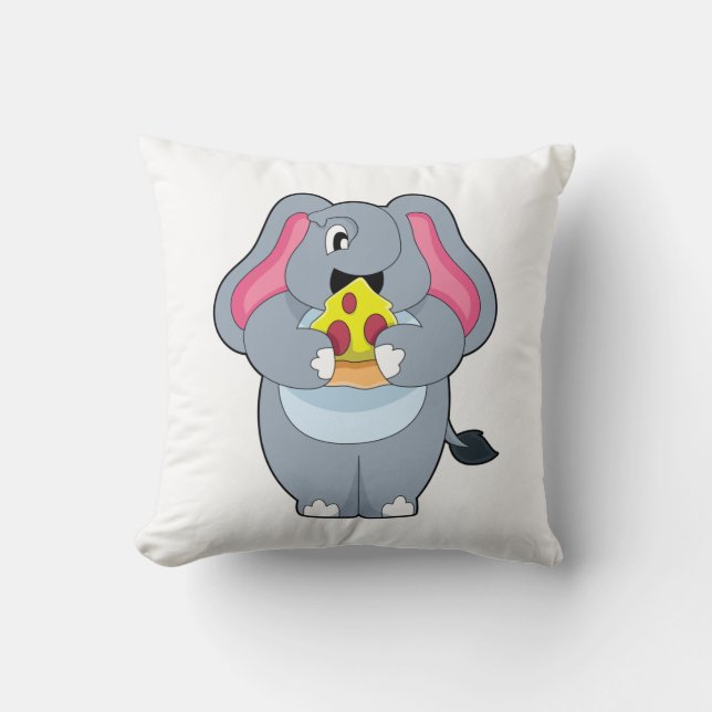 Elefant mit Pizza Kissen (Vorderseite)