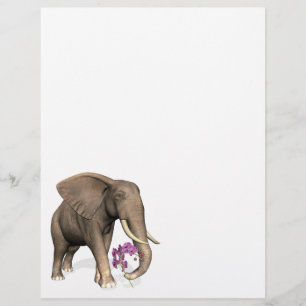 Elefant mit rosa Orchid