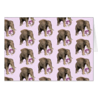 Elefant mit rosa Orchid