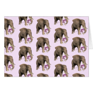 Elefant mit rosa Orchid