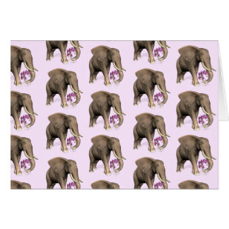 Elefant mit rosa Orchid