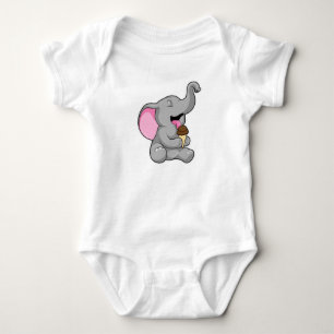 Elefant mit Schokoladeneis Baby Strampler