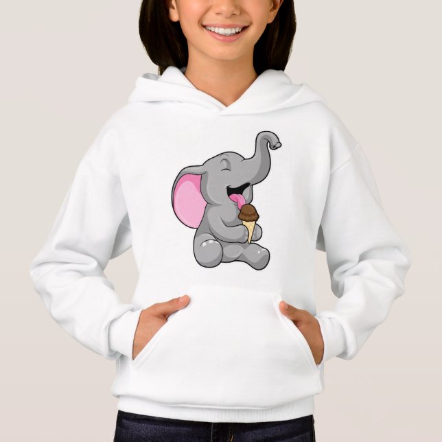 Elefant mit Schokoladeneis Hoodie (Vorderseite)
