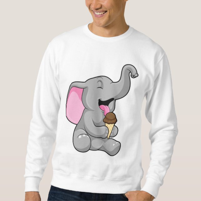 Elefant mit Schokoladeneis Sweatshirt (Vorderseite)