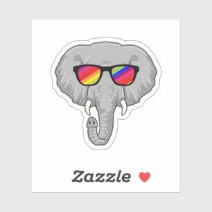 Elefant mit Sonnenbrille Aufkleber