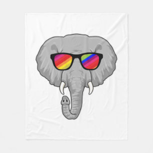 Elefant mit Sonnenbrille Fleecedecke