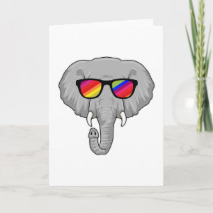 Elefant mit Sonnenbrille Karte