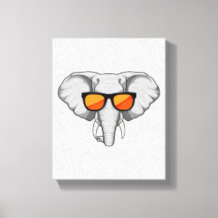 Elefant mit Sonnenbrille Leinwanddruck