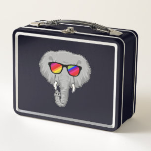Elefant mit Sonnenbrille Metall Brotdose