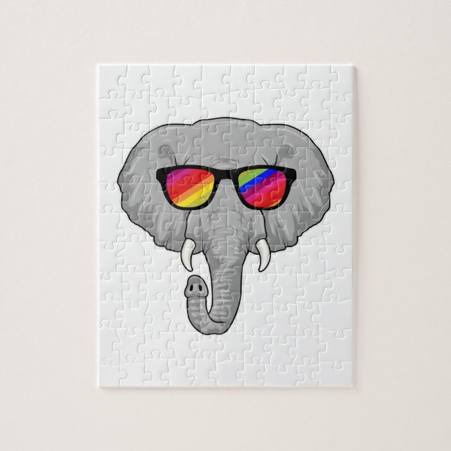 Elefant mit Sonnenbrille Puzzle (Vertikal)