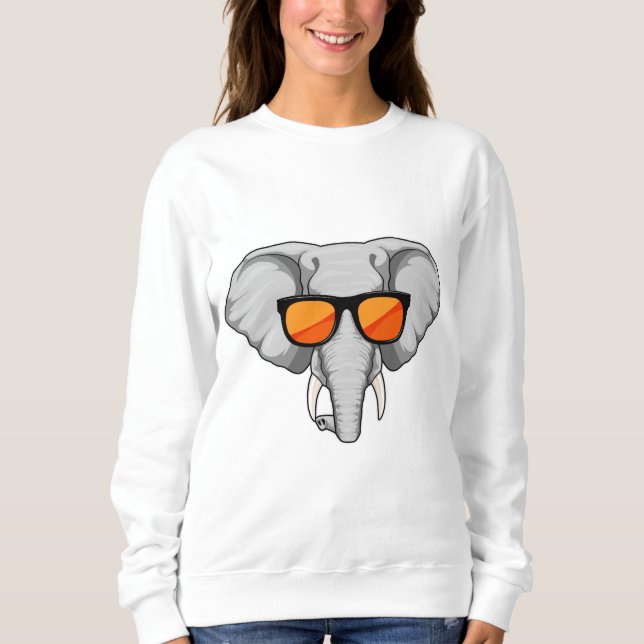Elefant mit Sonnenbrille Sweatshirt (Vorderseite)