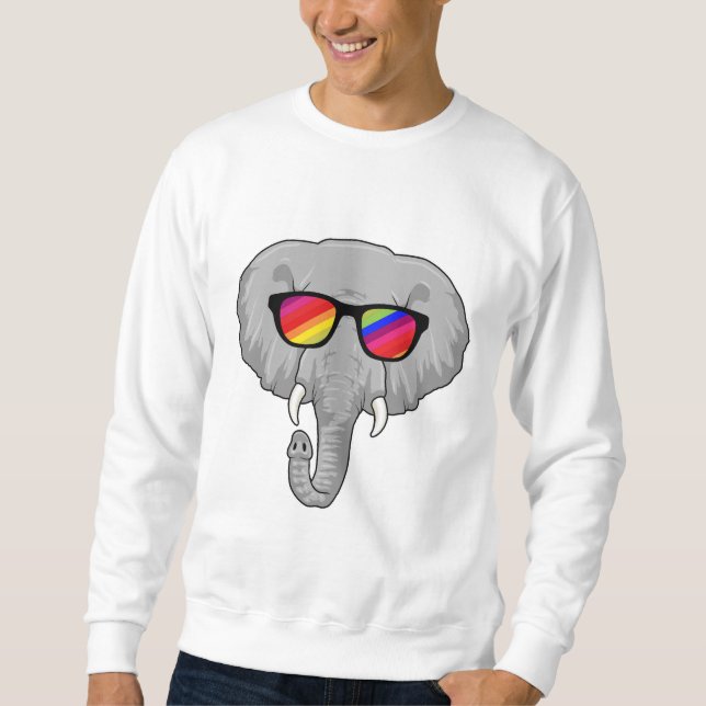 Elefant mit Sonnenbrille Sweatshirt (Vorderseite)